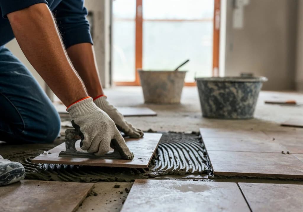 Pose carrelage et dallage par maçon professionnel